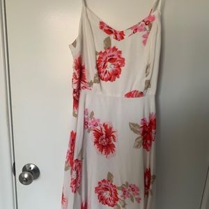 White and red floral dress